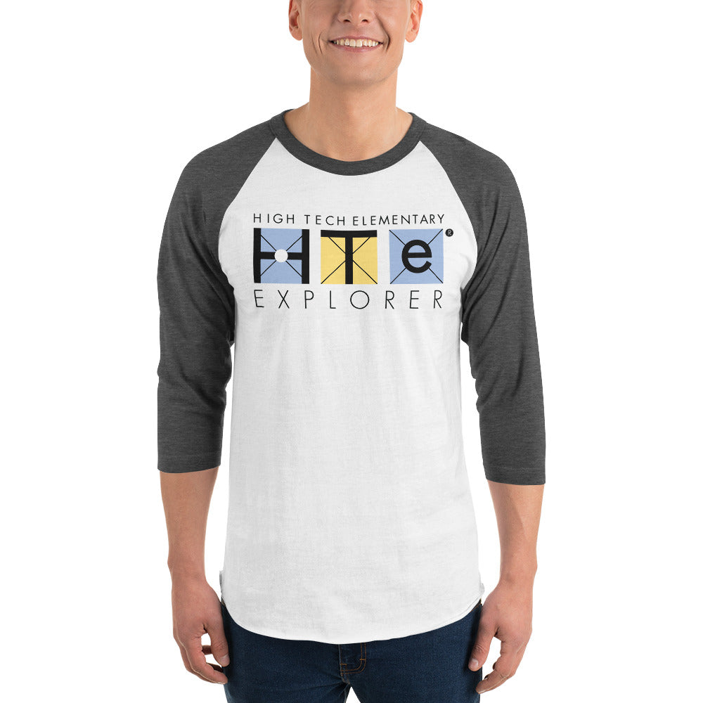 3/4 Sleeve Adult Raglan Shirt, Black Lettering