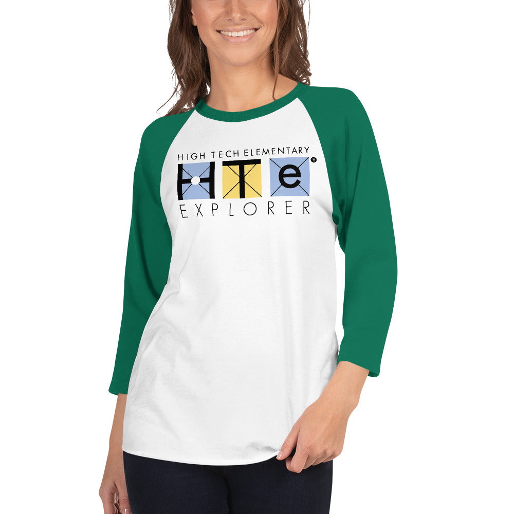 3/4 Sleeve Adult Raglan Shirt, Black Lettering