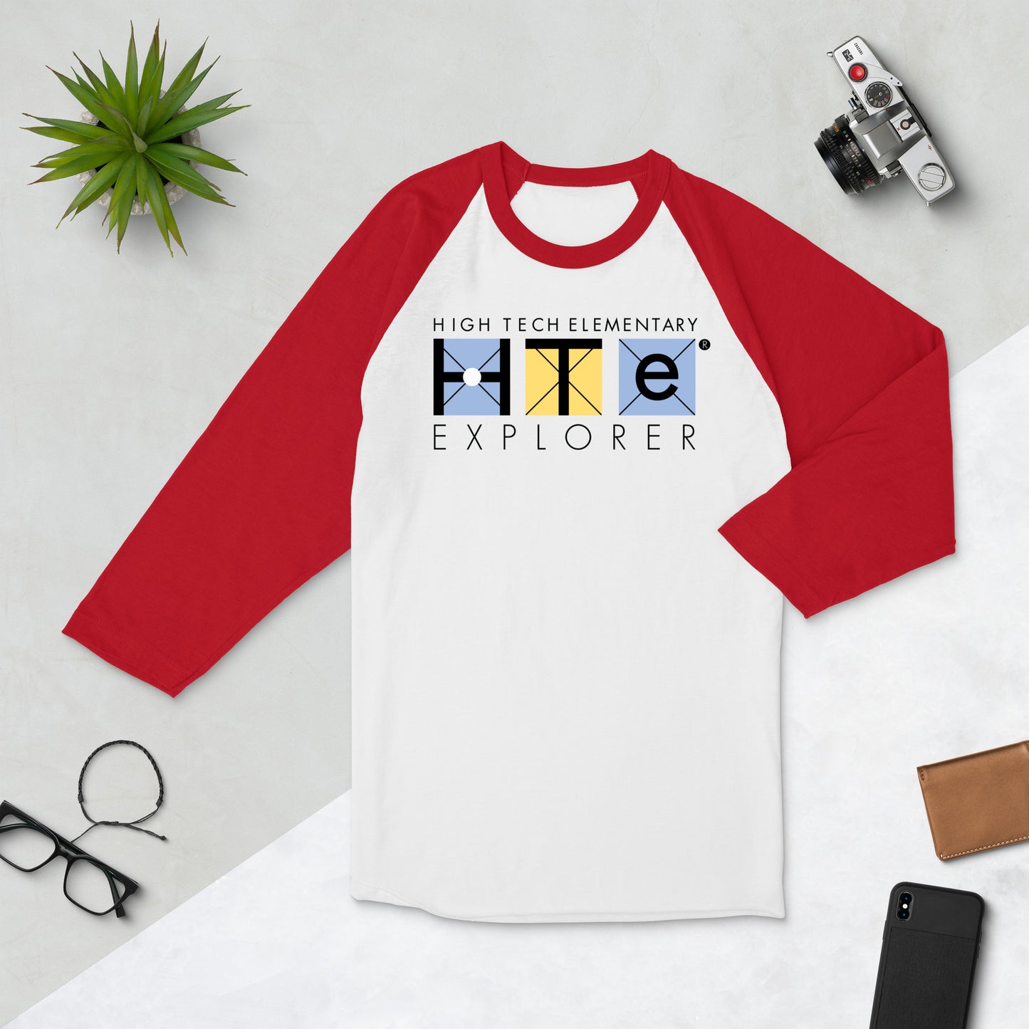 3/4 Sleeve Adult Raglan Shirt, Black Lettering