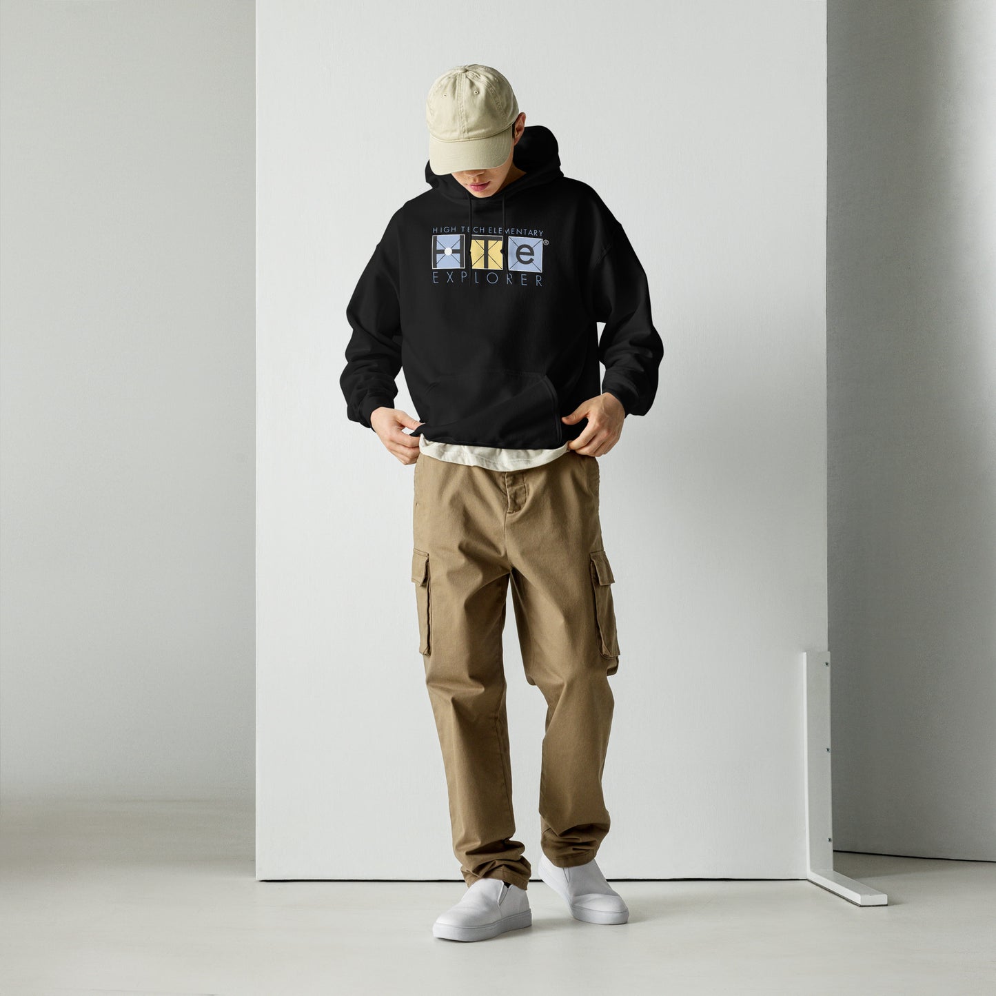 Adult Unisex Cotton Hoodie, Blue Lettering