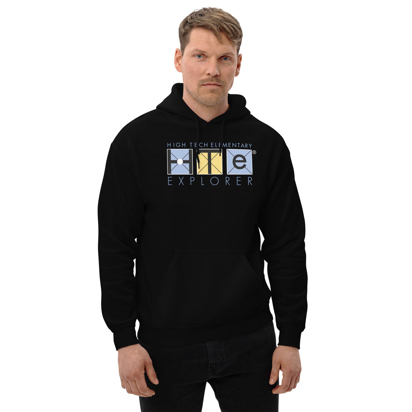 Adult Unisex Cotton Hoodie, Blue Lettering