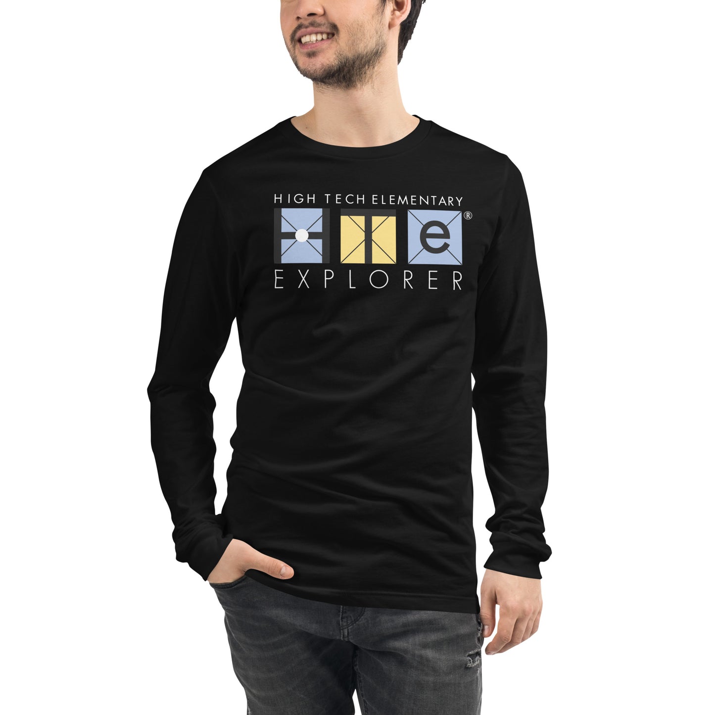 Adult Unisex Long Sleeve Tee, White Lettering