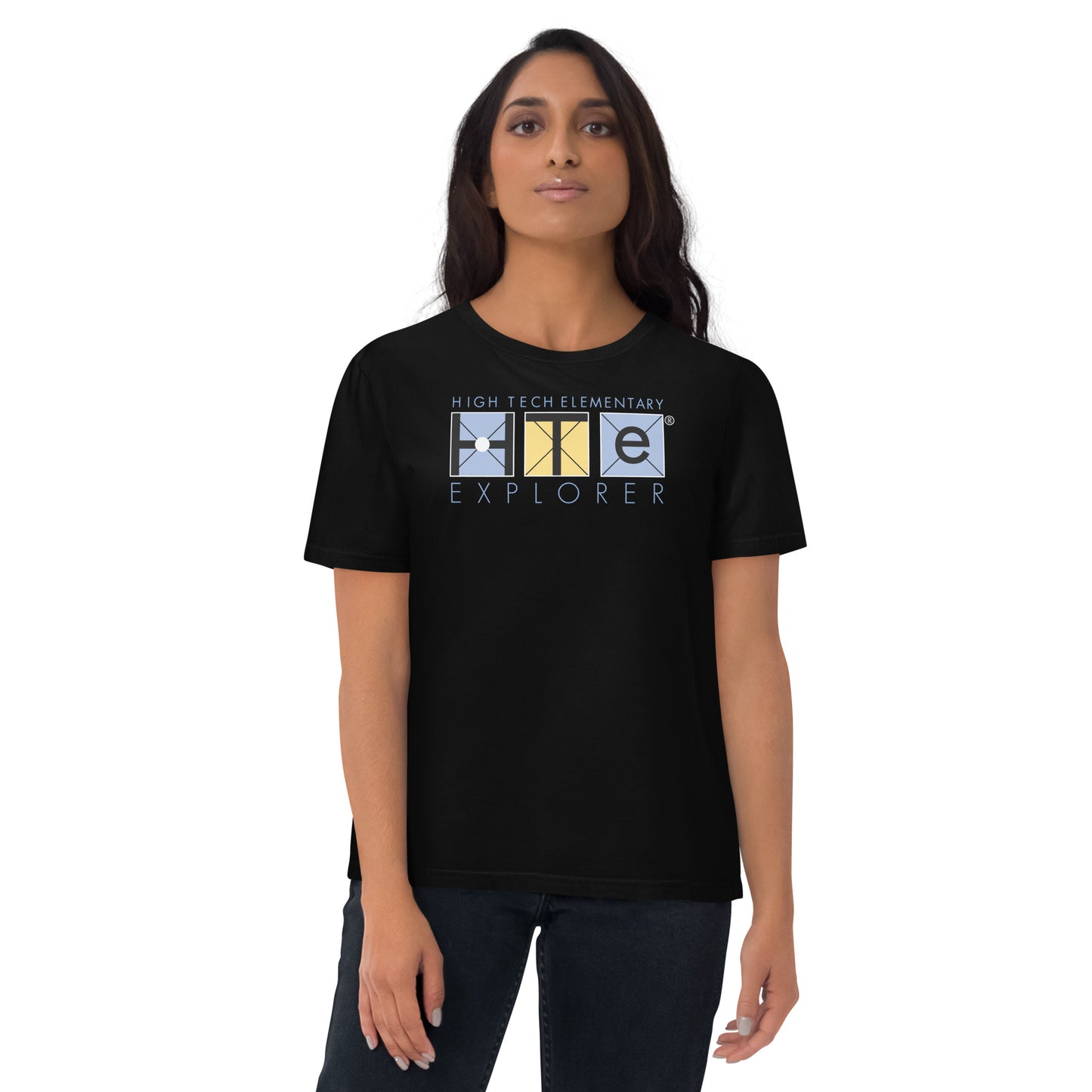 Adult Unisex Organic Cotton T-shirt, Blue Lettering