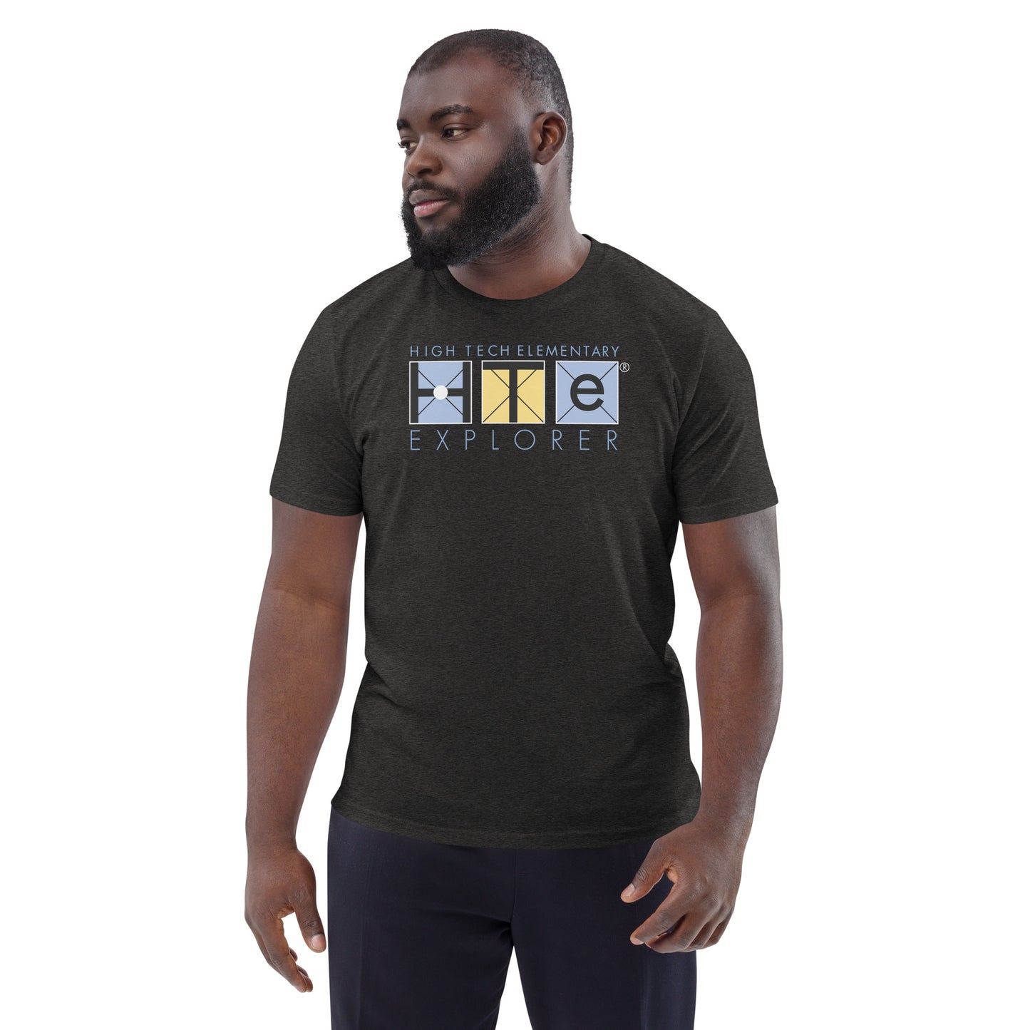 Adult Unisex Organic Cotton T-shirt, Blue Lettering
