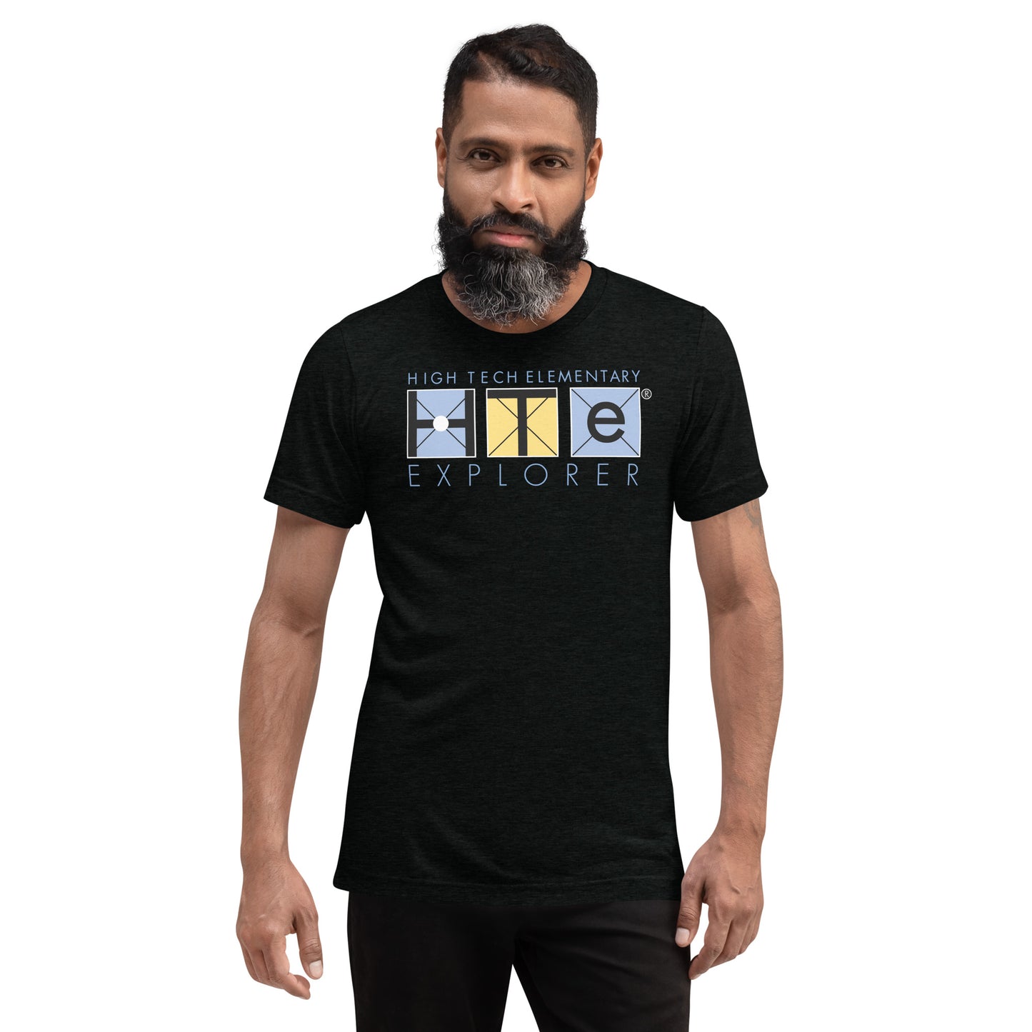 Adult Unisex Tri-blend T-Shirt, Blue Letters