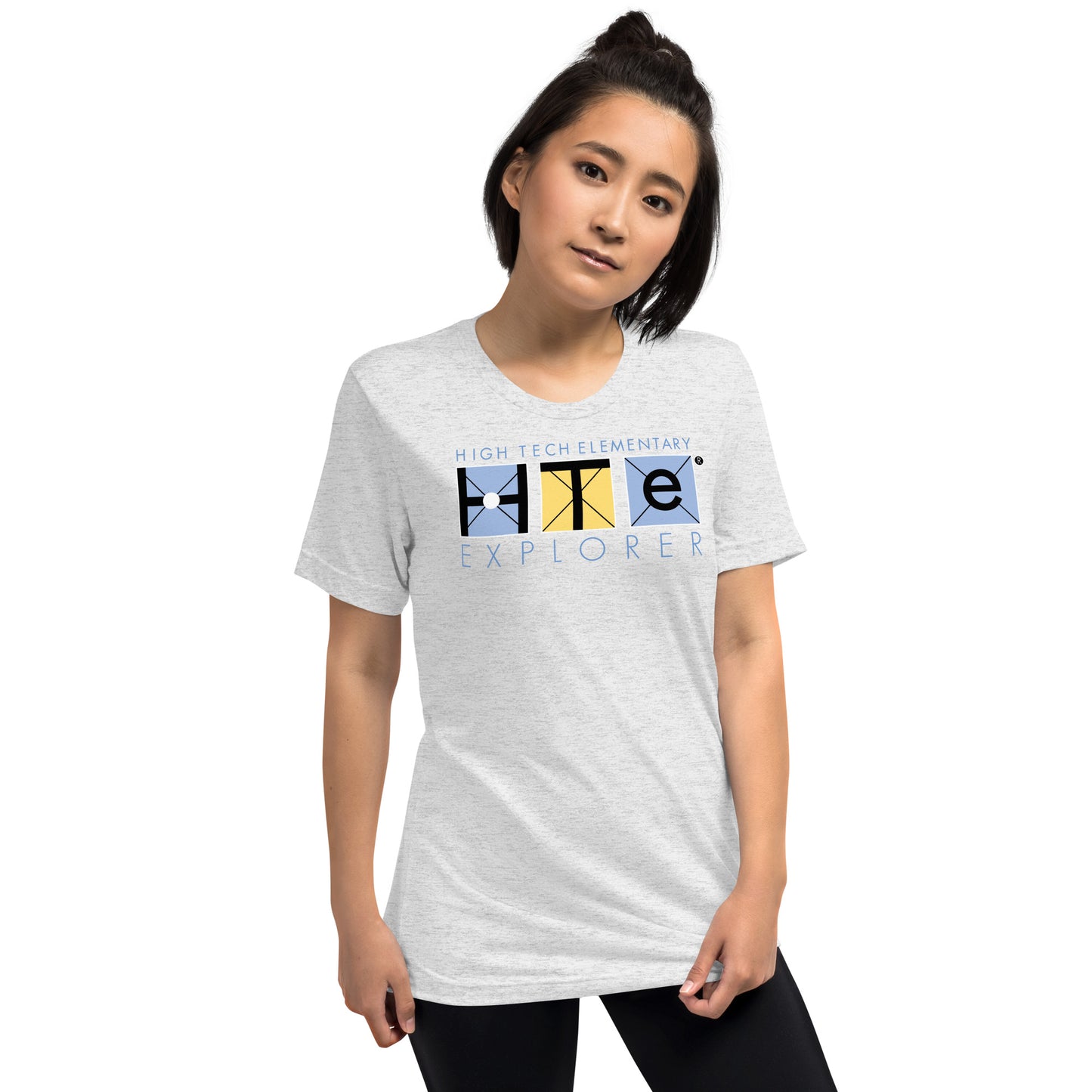 Adult Unisex Tri-blend T-Shirt, Blue Letters