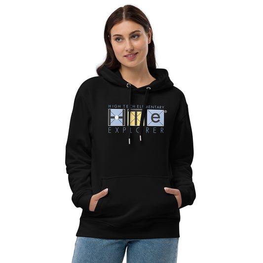 Premium Adult Eco Hoodie, Blue Lettering