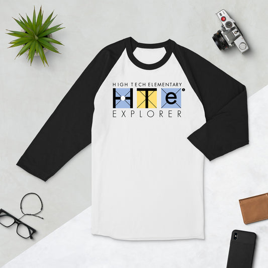 3/4 Sleeve Adult Raglan Shirt, Black Lettering