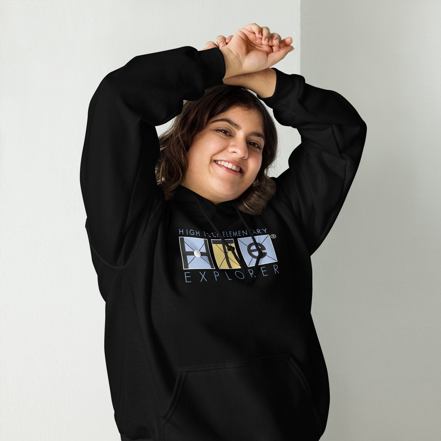 Adult Unisex Cotton Hoodie, Blue Lettering