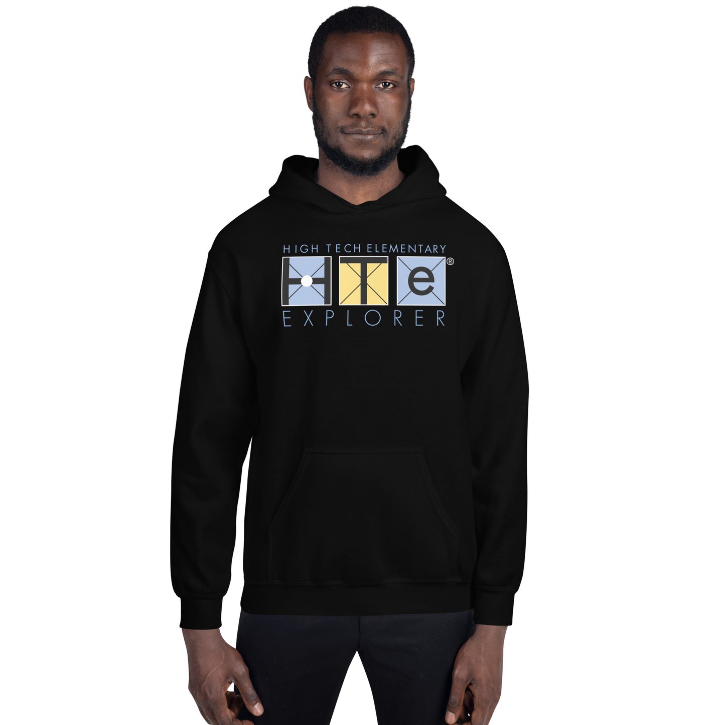 Adult Unisex Cotton Hoodie, Blue Lettering