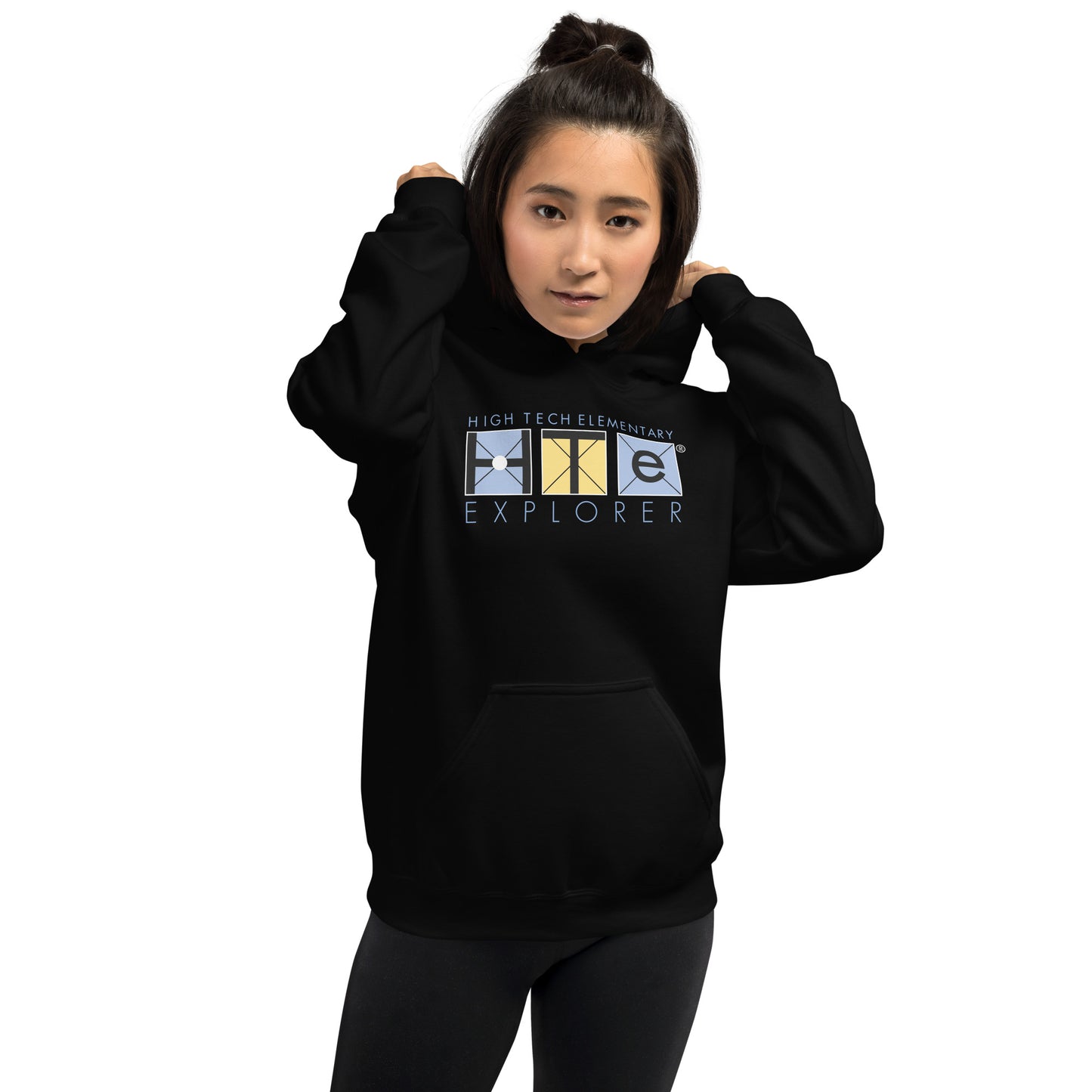 Adult Unisex Cotton Hoodie, Blue Lettering